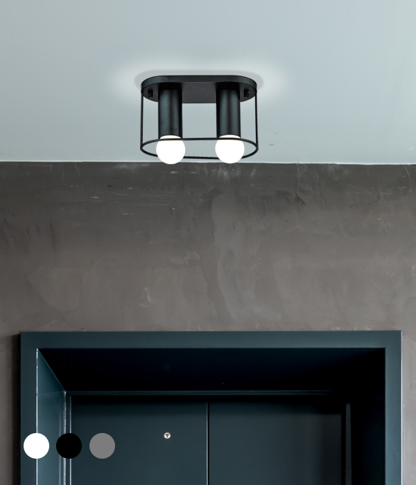 마크 원형 2등 현관등, 베란다조명 (블랙 화이트 그레이)